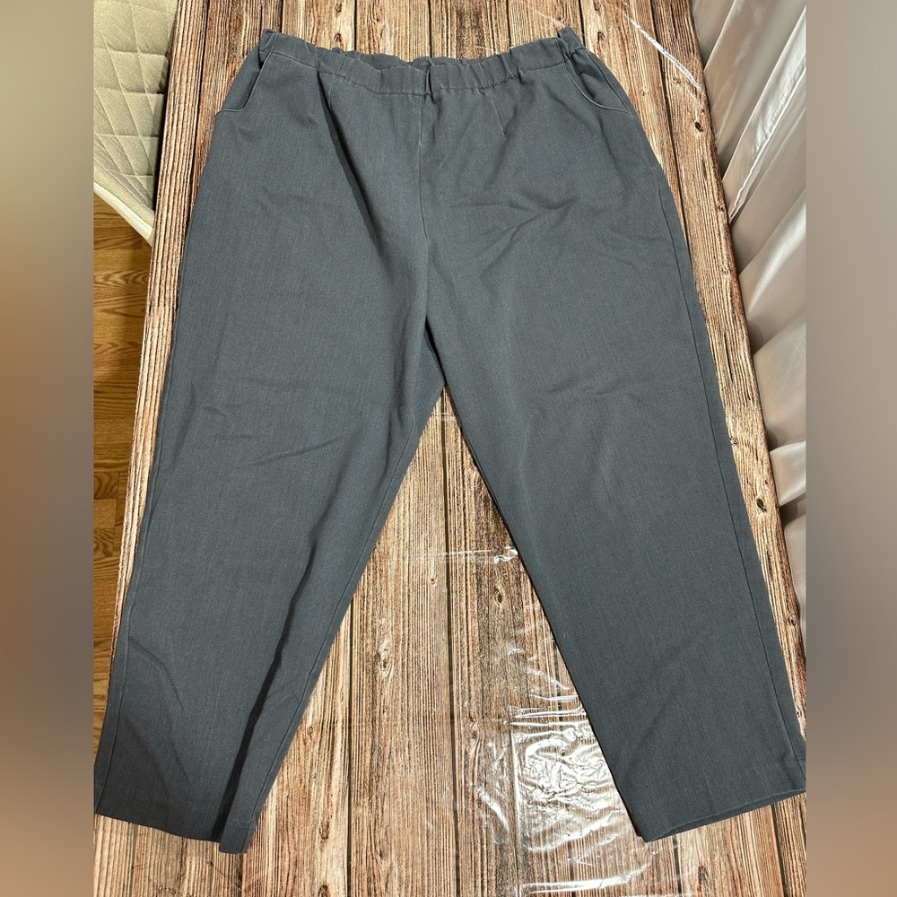 Dress Barn Women’s 20W Dark Gray Elastic Waist Comfy Pants | SKU 0551